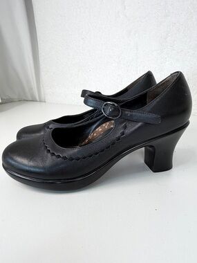 Dansko Black Leather Mary Jane Heels Comfort Chunky Block EU 37 Us Size 6.5 - 7
